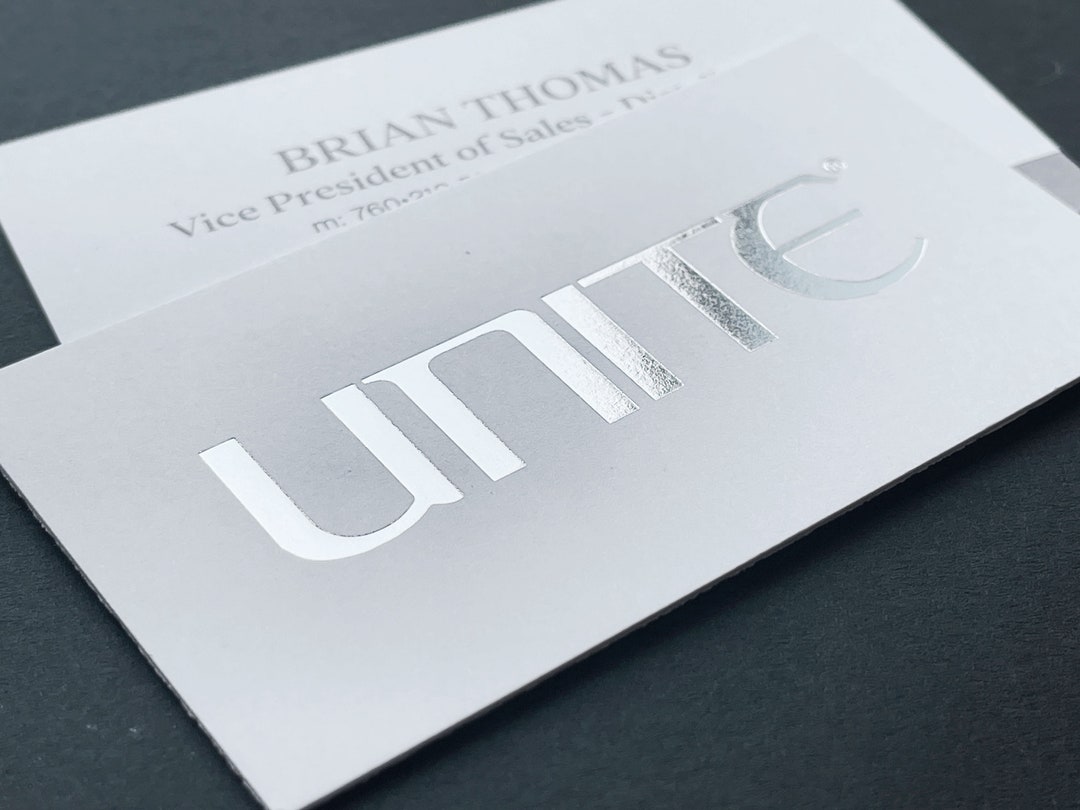 250 Foil Business Cards - Thick Foil Business Cards - Silver Foil, Gold ...