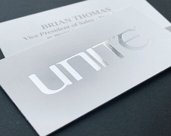 250 Foil Business Cards - Thick Foil Business Cards - Silver Foil, Gold Foil, Rose Gold Foil - Luxury Cards FULL COLOR PRINTING 1 or 2 sides