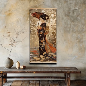 Asian Japanese Inspired Scroll Wall Art - 8 different artworks to choose from - 17.5x36 inches - Comes with print and hardware - Art Scroll