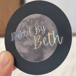 Raised Foil Circle Business Cards Premium - Holographic, Silver or Gold  - 2.5 inch - Printing on 2 Sides - 18.5pt Soft Touch Laminated
