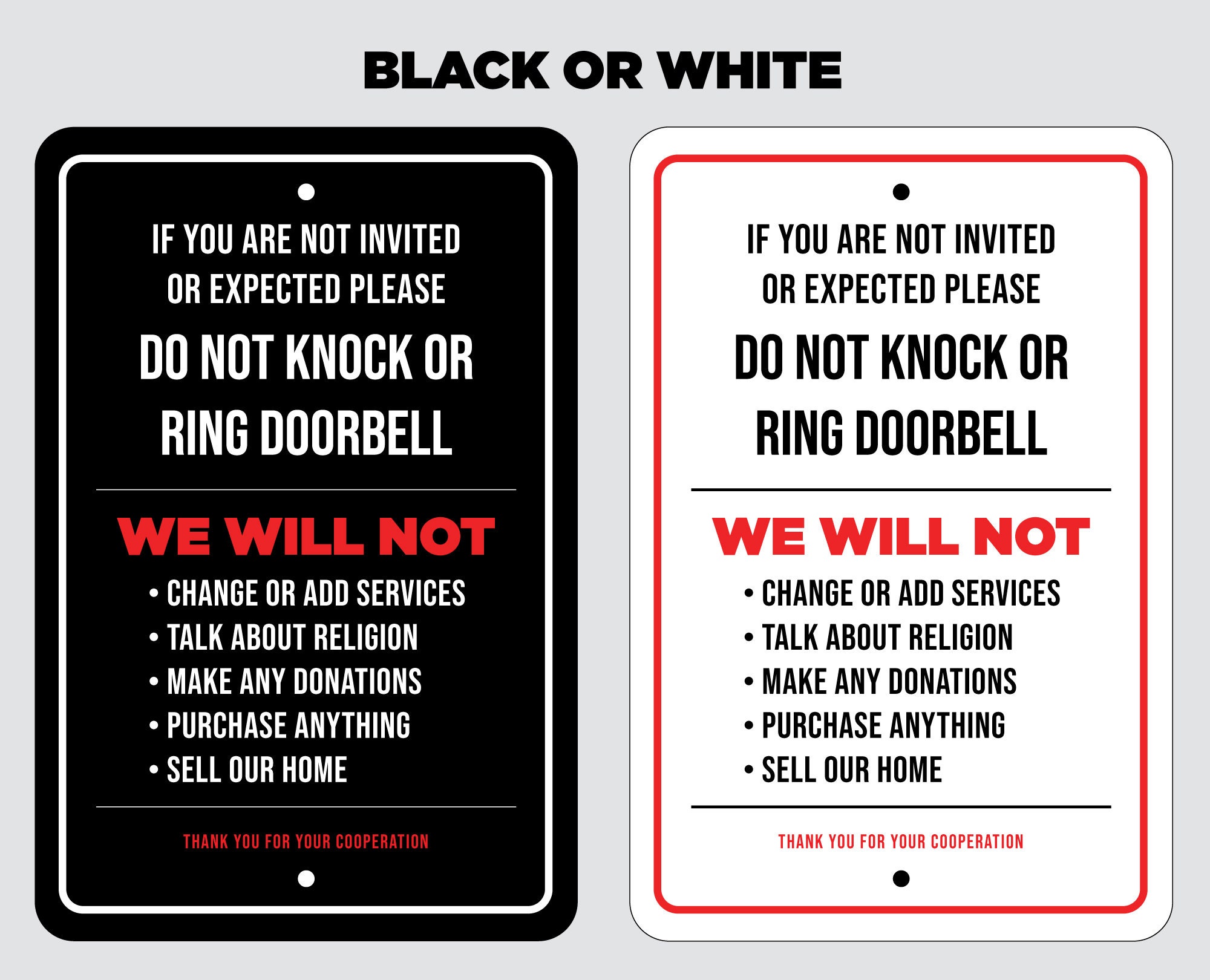 "Do Not Knock" Aluminum Sign - No Trespassing, No Vaccine Talk, Keep Out Warning 5 thumbnail image