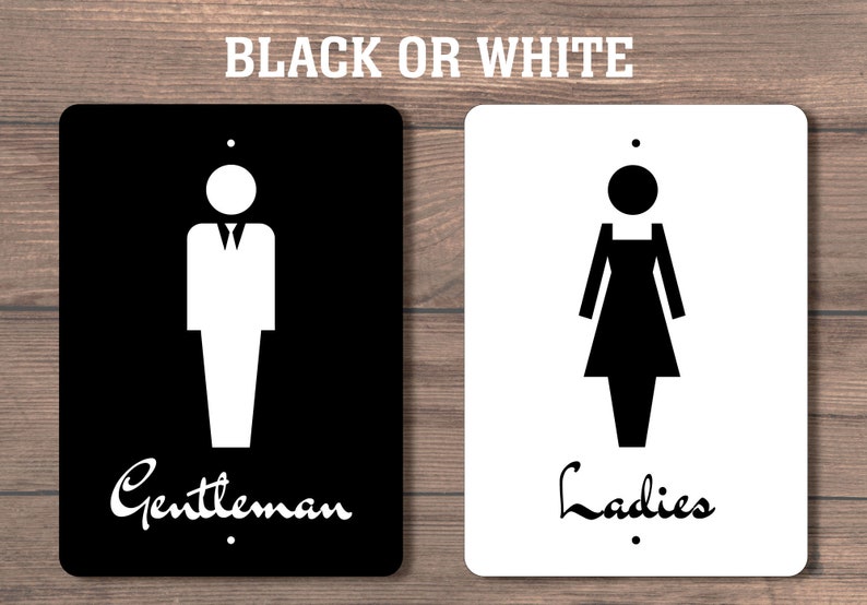 Restroom Signs 2 Signs Included Men and Women Gentleman and Ladies ...