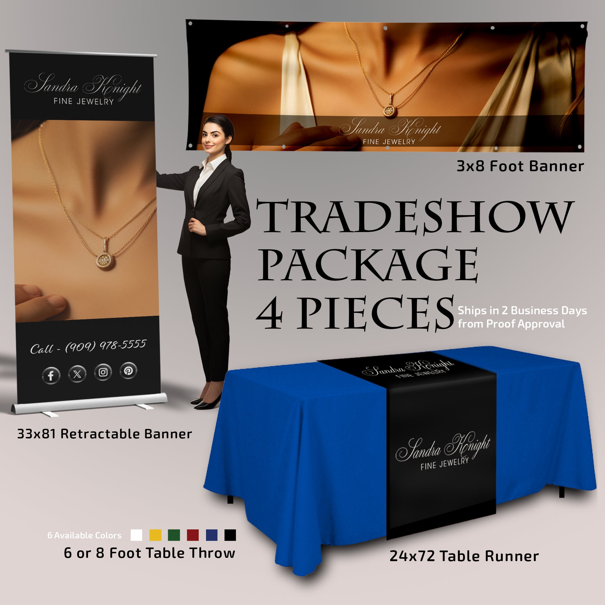 Retractable Banner Table Throw and Table Runner 3x8 Foot Vinyl Banner Trade  Show 4 Piece Package Deal Pop up Banner FREE SHIPPING - Etsy UK