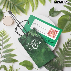 250 Logo Hang Tags - Swing Tags 2x3.5 inch Glossy or Matte clothing tags - hang tags for clothing - Custom Price Tags - STRINGS INCLUDED