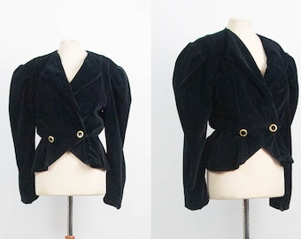 Vintage Jacket, Black Blazer, Celine, 80s, Wide Shoulders, Black Blazer, French Vintage