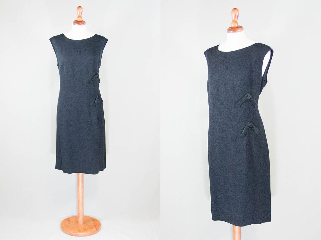 Vintage 60s Dress Black / Sheath Lurex Black Dress / Sartorial - Etsy
