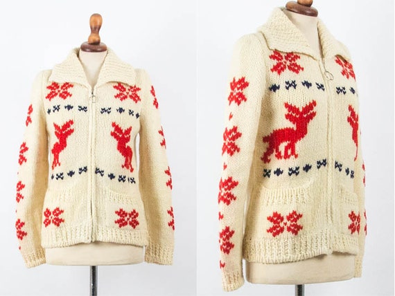 Cowichan Vintage Sweater, Vintage Wool Jumper, Can