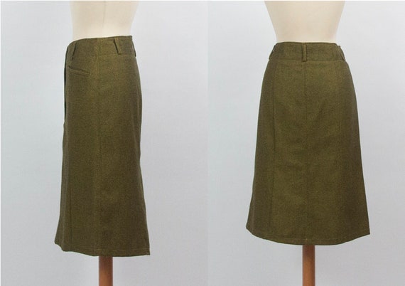 Kenzo Vintage Skirt, green Brown Color, 1980s, 80… - image 2