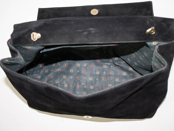 Black Handbag, Suede leather Style, Genuine, Kits… - image 10