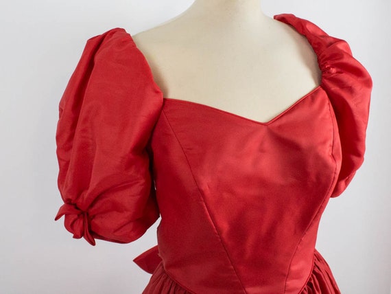 Red Dress, Retro Red Dress, Maxi Dress, Vintage P… - image 4