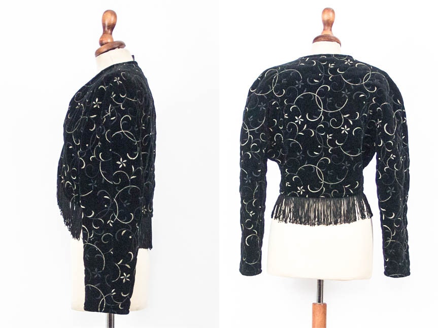 Black Velvet Velvet Jacket 80s Blazer 80s Vintage Jacket - Etsy