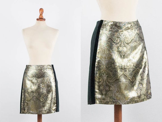 90s Gold Skirt, Philosophy Alberta Ferretti, Vint… - image 1