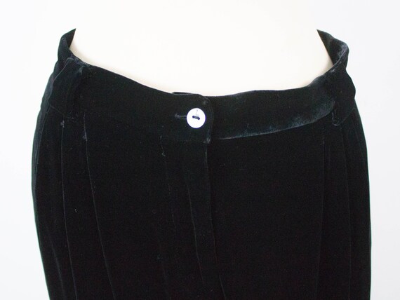 Midnight Blue Velvet, Vintage Trousers, Large Fit… - image 2