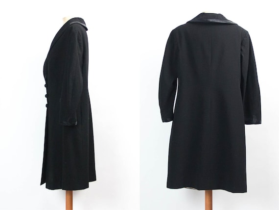 Black Coat Elegant, 40s Vintage, Vintage Duster C… - image 2