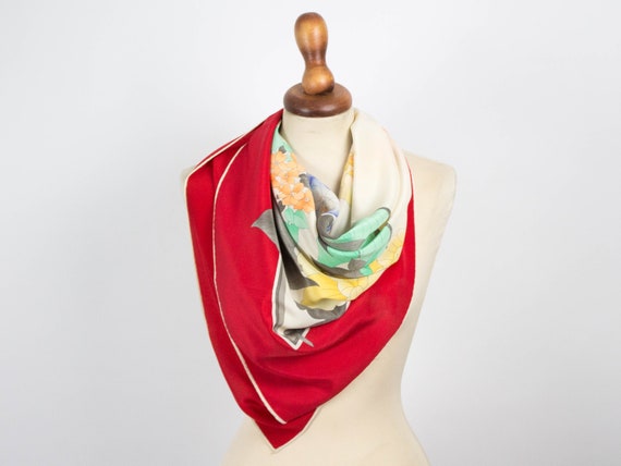 Silk Vintage Scarf, Leonard Paris, 70s Scarf, Pur… - image 2