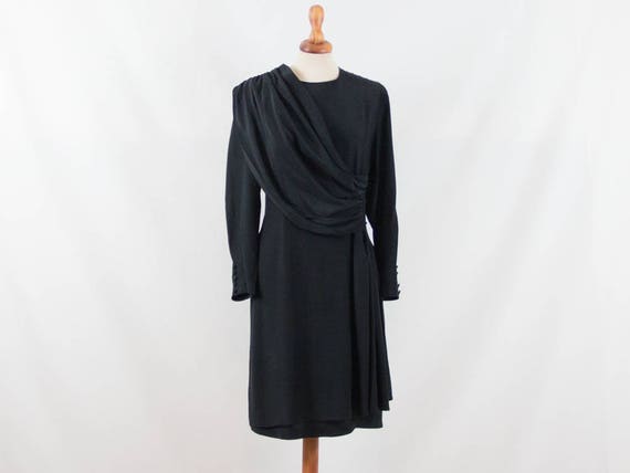 1980s dress, eighties dress, vintage black, elegan