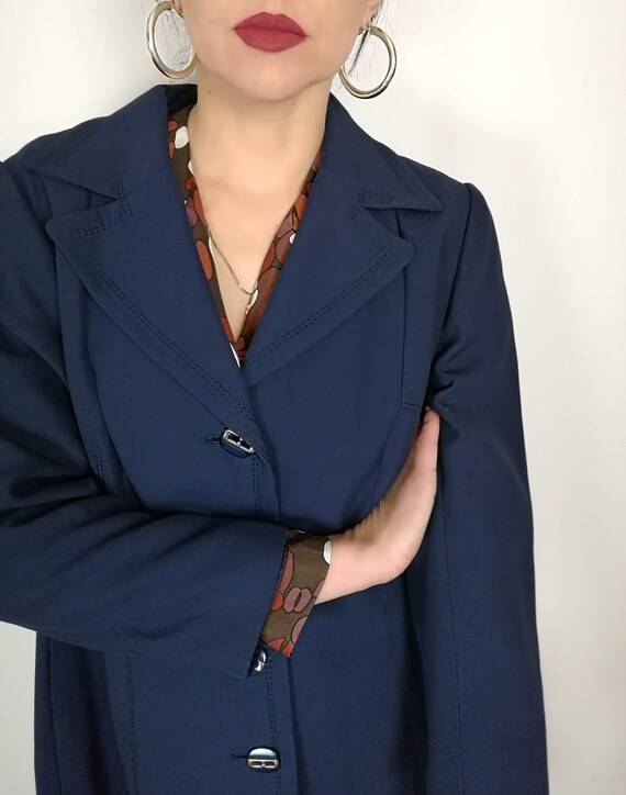 Navy Blue Trench, 70s Coat, 1970s Fashion, Blue Co