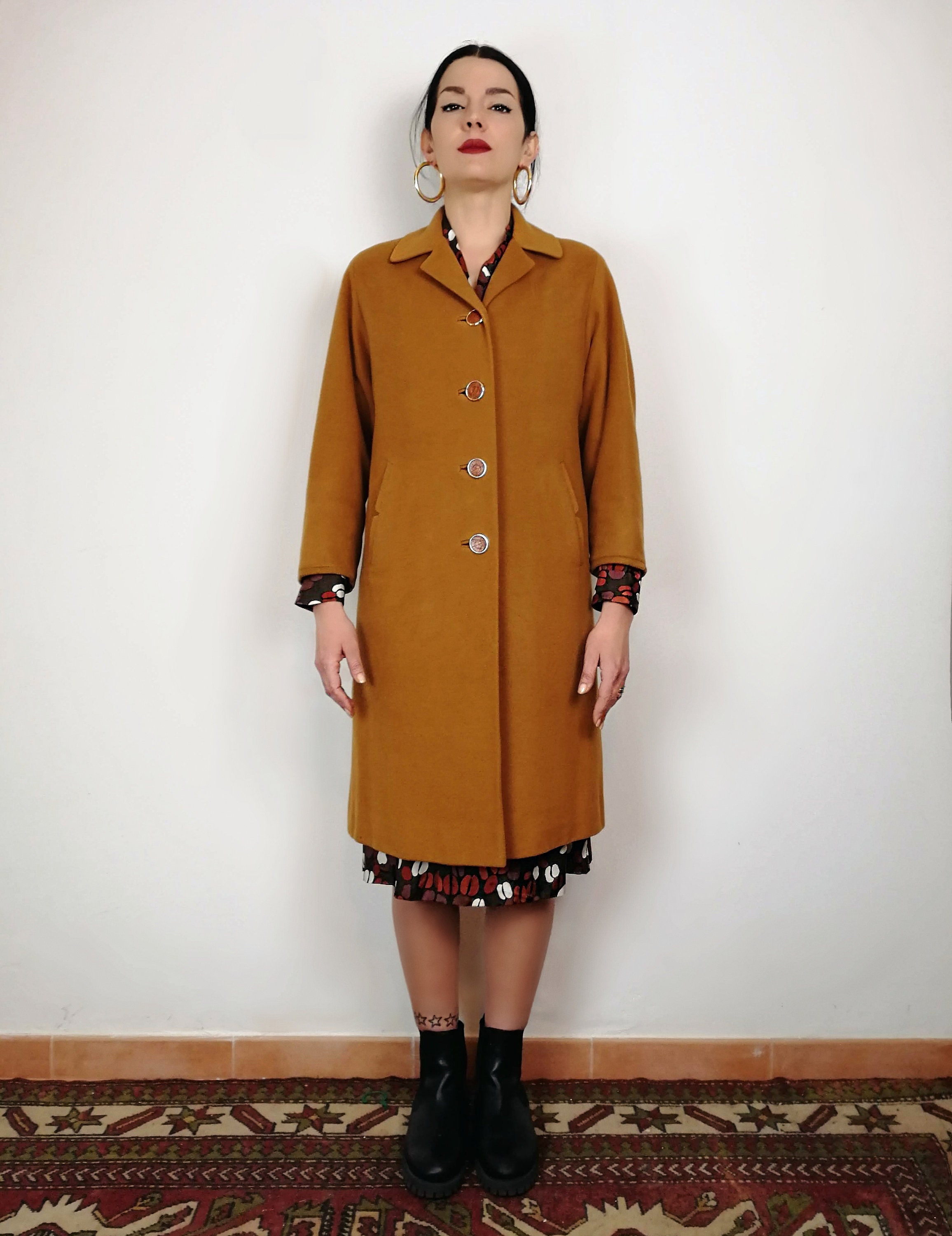 100% Cashmere Coat, 50s Vintage, Tan Brown Coat, 50s Fashion 100% Cashmere Coat, 50s Vintage, Tan Brown Coat, 50s Fashion