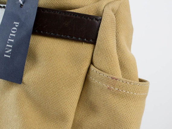 Pollini Vintage Bag, 90s Shoulder Bag, Canvas Lea… - image 9
