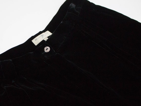 Midnight Blue Velvet, Vintage Trousers, Large Fit… - image 10