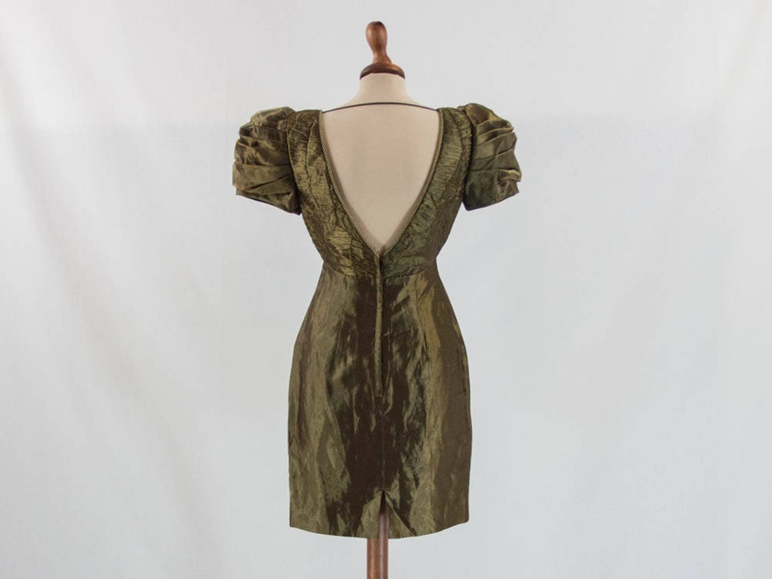 Vintage Gold Printed High Low Dress