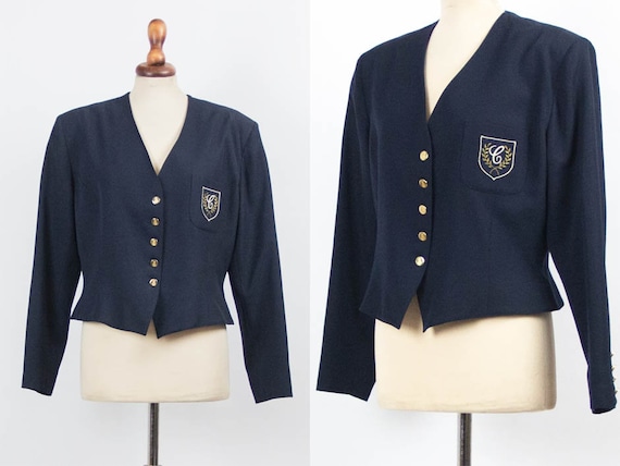 Vintage Cacharel Blazer, Blue Jacket, 80s Vintage