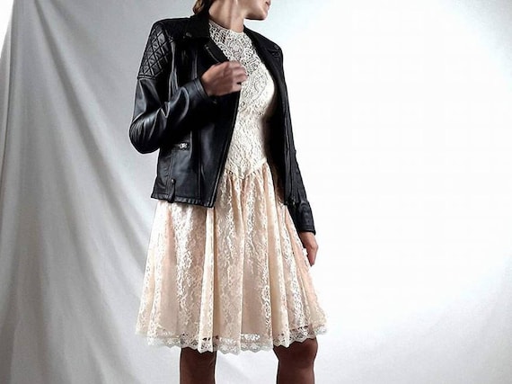1980s vintage dress, lace elegant dress, pink dres