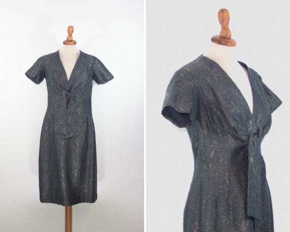 1950s 1960s brocade dress / cocktail dress size S… - image 1