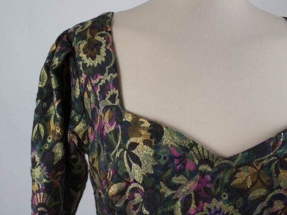 Floral Dress, Brocade Fabric, Vintage Dress, 80s … - image 6