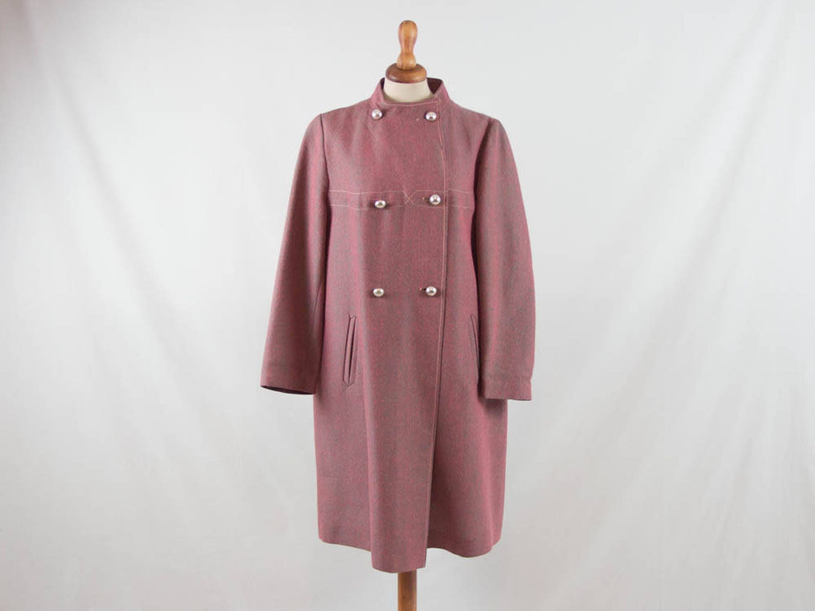 1960s Pink Floral Spring Coat