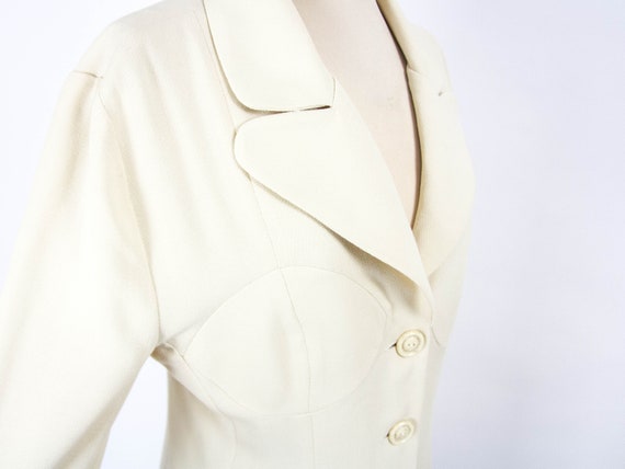 White Formal Jacket, 90s Makes 60s, Button jacket… - image 4