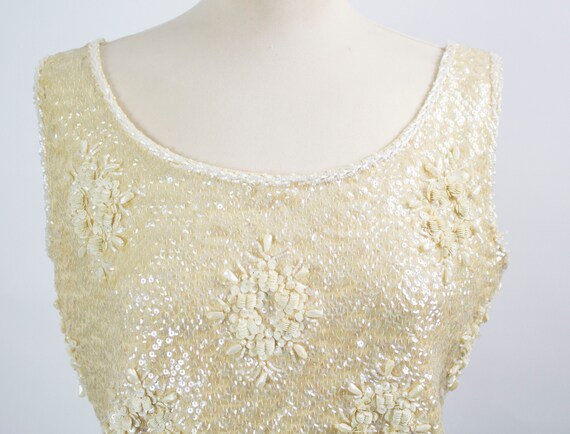 50s Vintage Top, Beaded Wool Top, 1950s Fashion, … - image 3