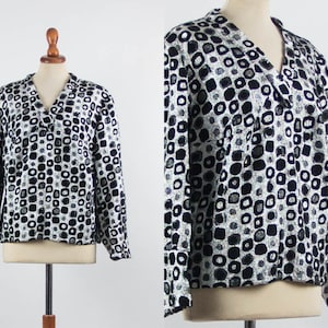 60s Glitzy Silver Top, Vintage Lame Blouse, Sixties Original Pattern, Silver Black Color, Long Sleeves, Sartorial Made, Bling Vintage Blouse