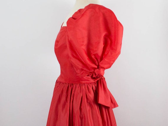 Red Dress, Retro Red Dress, Maxi Dress, Vintage P… - image 5