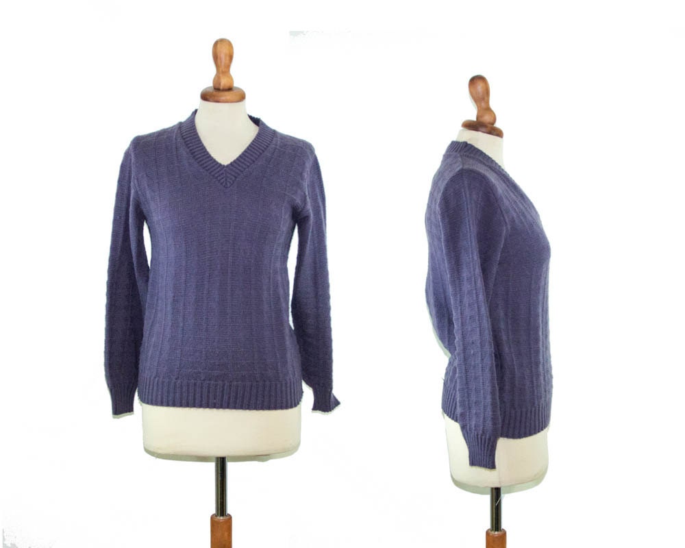 Vintage 60s Lilac Knit Sweater Original Sixties Vintage / 1950s