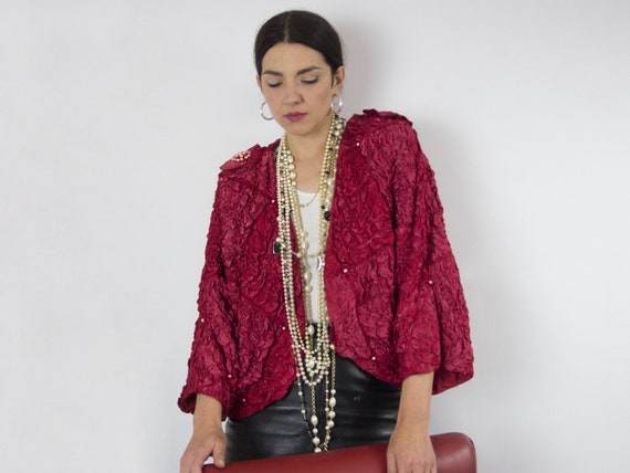 80s Red Blazer, Oversize Jacket, Vintage Eighties,