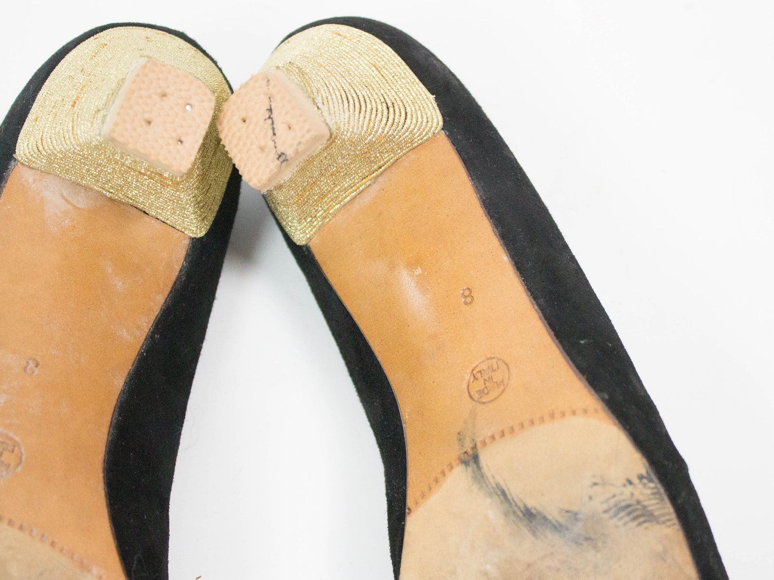 80s Shoes Black Gold Pump 80s Vintage Rene Caovilla - Etsy