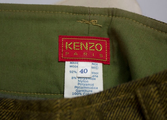 Kenzo Vintage Skirt, green Brown Color, 1980s, 80… - image 3