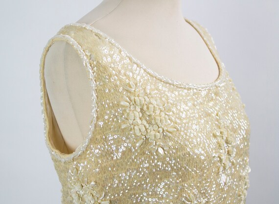 50s Vintage Top, Beaded Wool Top, 1950s Fashion, … - image 4