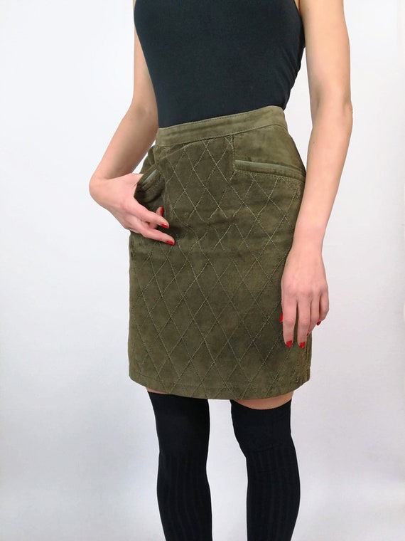 Leather Skirt, Vintage Leather Skirt, 80s Fashion,