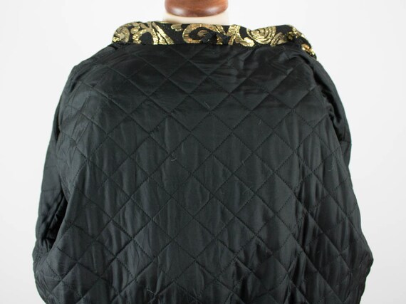 Black Jacket, 80s Vintage Coat, Gold And Black An… - image 10
