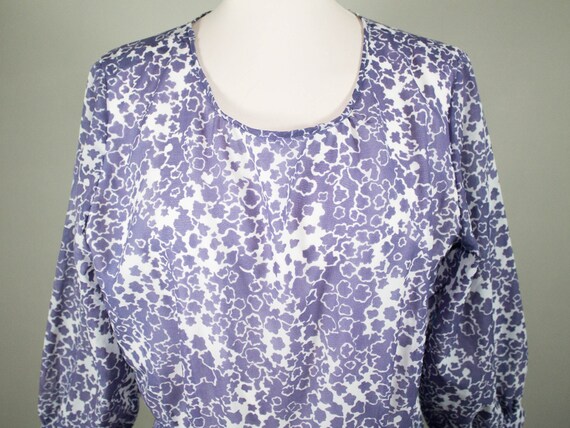 Vintage 70s floral dress / lilac purple flowers d… - image 6
