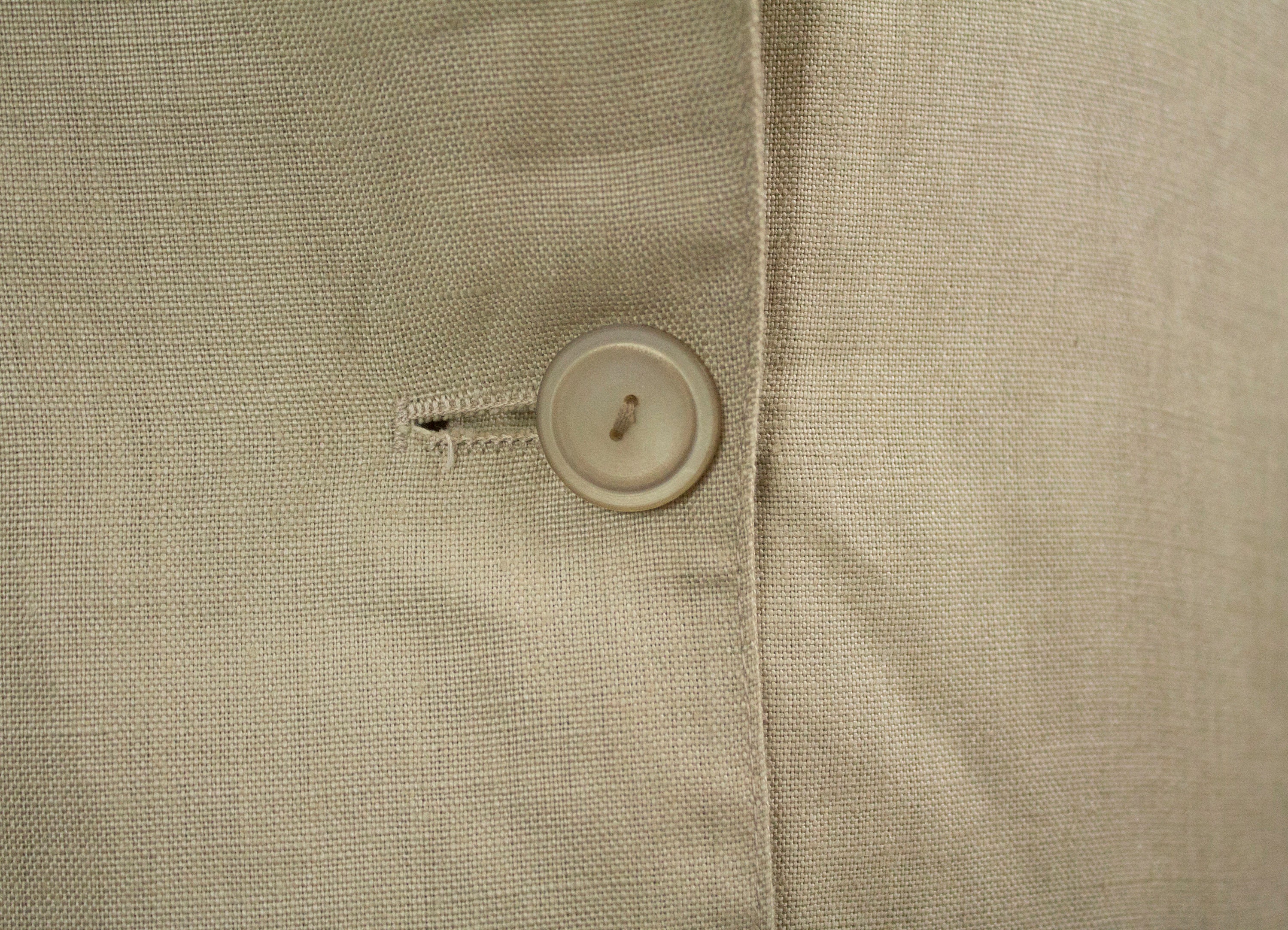 ジャケット・アウター 80s 90s EURO linen tailored jacket beige 80s Linen Blazer, Beige Color, Long Sleeve, Wide Shoulders