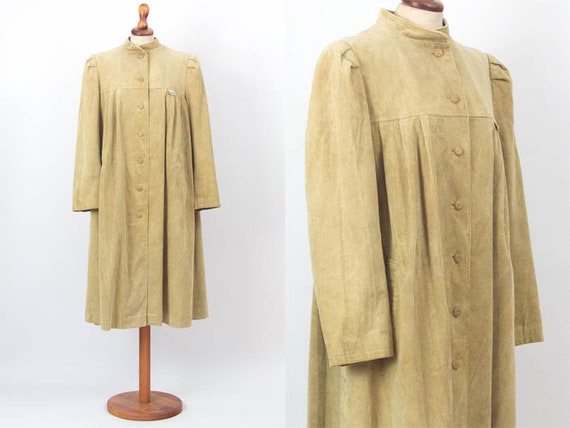 Velvet Coat, 70s Coat, Corduroy, beigne, Large Co… - image 1