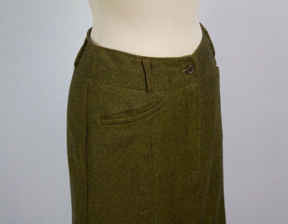 Kenzo Vintage Skirt, green Brown Color, 1980s, 80… - image 4