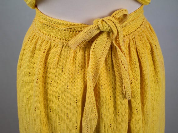 50s Knitted Dress, Vintage Yellow Dress, Handmade… - image 2