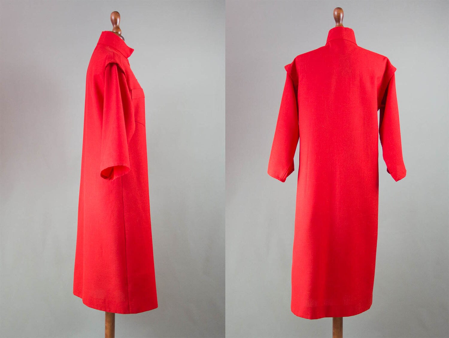 Vintage Red Spring Coat / Late 70s Vintage Dust Coat Vibrant - Etsy