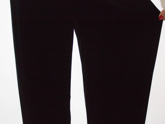 Midnight Blue Velvet, Vintage Trousers, Large Fit… - image 5