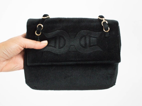 Black Velvet Bag Vintage Handbag Black Gold Chain Bag Late Sixties Bag Black Evening Bag Small Purse Etsy Ireland