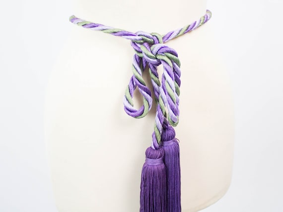 70s Belt, Rope Belt, Purple Belt, Silk, 1970s, Boh